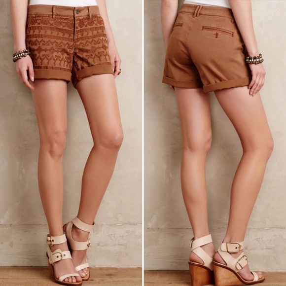 Anthropologie Pants - Anthropology Pilcro hyphen fit embroidered  shorts